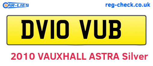 DV10VUB are the vehicle registration plates.