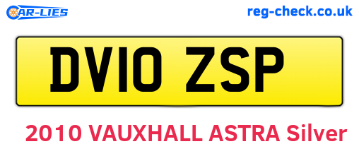 DV10ZSP are the vehicle registration plates.