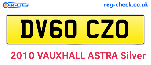 DV60CZO are the vehicle registration plates.