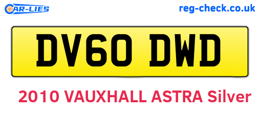 DV60DWD are the vehicle registration plates.