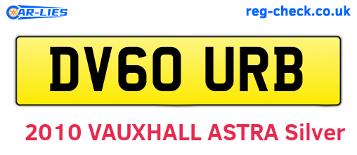 DV60URB are the vehicle registration plates.