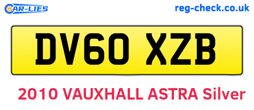 DV60XZB are the vehicle registration plates.