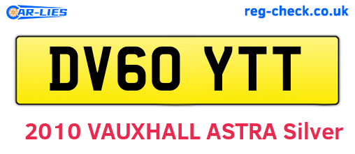 DV60YTT are the vehicle registration plates.