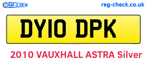DY10DPK are the vehicle registration plates.