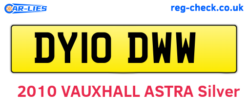 DY10DWW are the vehicle registration plates.