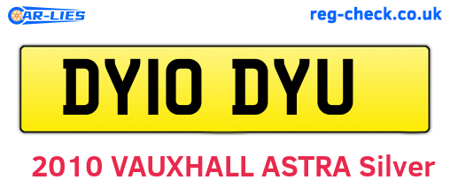 DY10DYU are the vehicle registration plates.