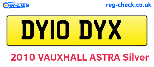 DY10DYX are the vehicle registration plates.
