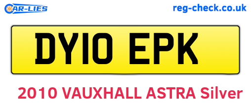 DY10EPK are the vehicle registration plates.