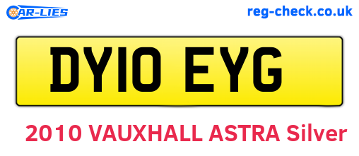 DY10EYG are the vehicle registration plates.