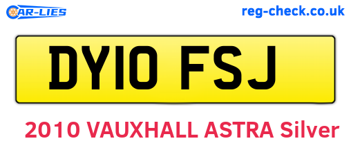 DY10FSJ are the vehicle registration plates.