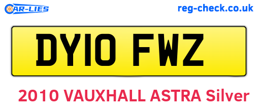 DY10FWZ are the vehicle registration plates.