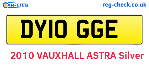 DY10GGE are the vehicle registration plates.