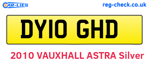 DY10GHD are the vehicle registration plates.