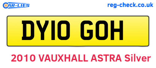 DY10GOH are the vehicle registration plates.
