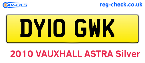 DY10GWK are the vehicle registration plates.