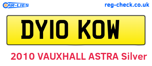 DY10KOW are the vehicle registration plates.