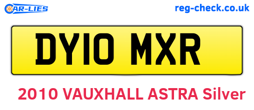 DY10MXR are the vehicle registration plates.