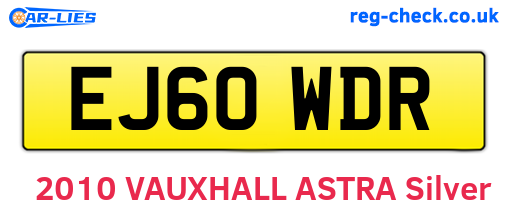 EJ60WDR are the vehicle registration plates.