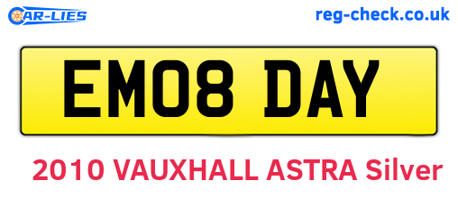EM08DAY are the vehicle registration plates.