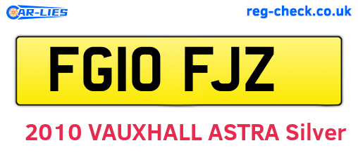 FG10FJZ are the vehicle registration plates.