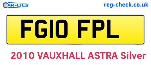 FG10FPL are the vehicle registration plates.
