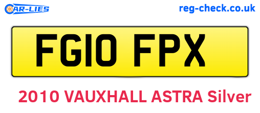 FG10FPX are the vehicle registration plates.