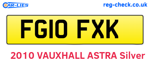 FG10FXK are the vehicle registration plates.