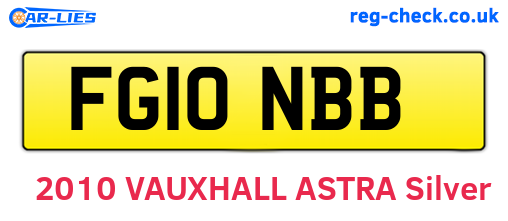 FG10NBB are the vehicle registration plates.