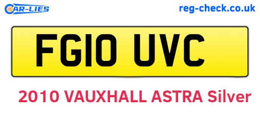 FG10UVC are the vehicle registration plates.