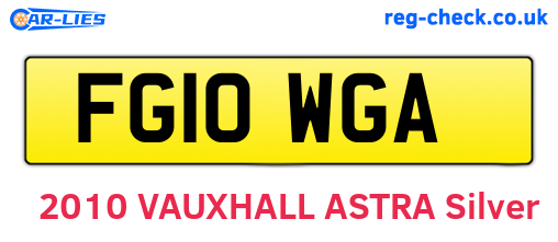 FG10WGA are the vehicle registration plates.