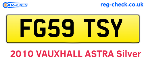 FG59TSY are the vehicle registration plates.