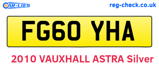 FG60YHA are the vehicle registration plates.