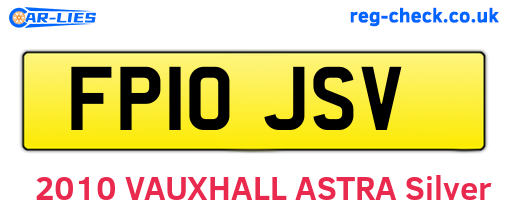 FP10JSV are the vehicle registration plates.