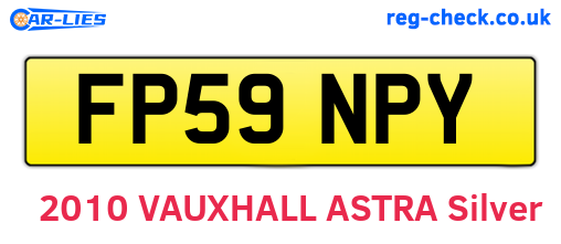 FP59NPY are the vehicle registration plates.