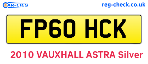 FP60HCK are the vehicle registration plates.