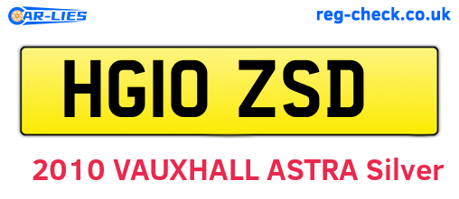 HG10ZSD are the vehicle registration plates.