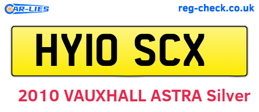 HY10SCX are the vehicle registration plates.