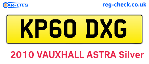 KP60DXG are the vehicle registration plates.