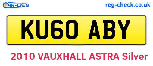KU60ABY are the vehicle registration plates.