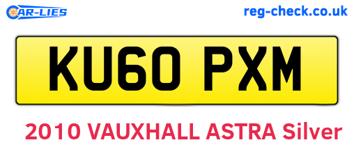 KU60PXM are the vehicle registration plates.