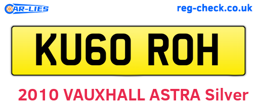 KU60ROH are the vehicle registration plates.