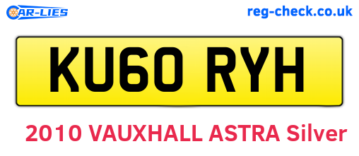 KU60RYH are the vehicle registration plates.