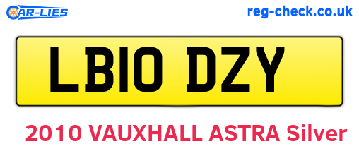 LB10DZY are the vehicle registration plates.