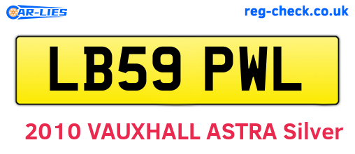 LB59PWL are the vehicle registration plates.