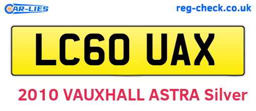 LC60UAX are the vehicle registration plates.