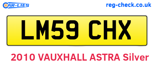 LM59CHX are the vehicle registration plates.