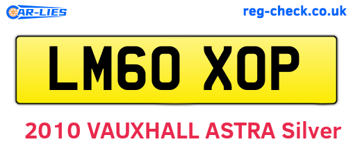 LM60XOP are the vehicle registration plates.