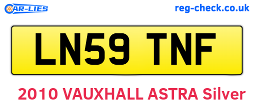 LN59TNF are the vehicle registration plates.