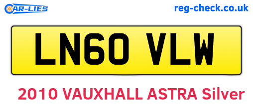 LN60VLW are the vehicle registration plates.