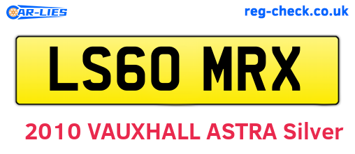 LS60MRX are the vehicle registration plates.